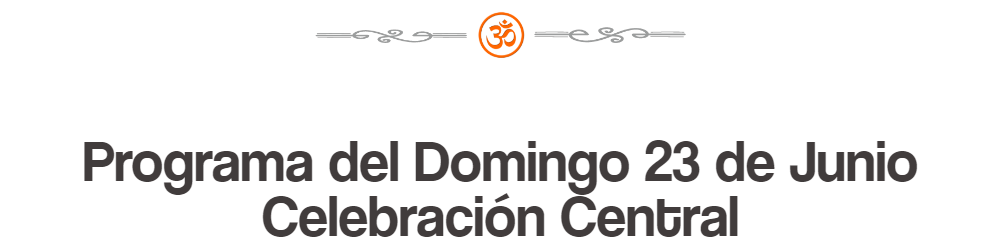 texto de título de Celebración Central domingo 23 de Junio 2024, Día Internacional del Yoga