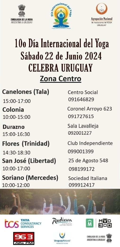 texto de descripción de actividad en Zona Centro Celebra Uruguay sábado 22 de Junio 2024