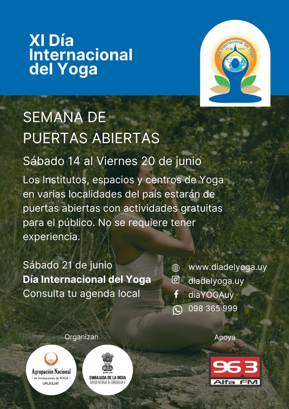 programa completo de actividades de Junio Mes del yoga en Uruguay